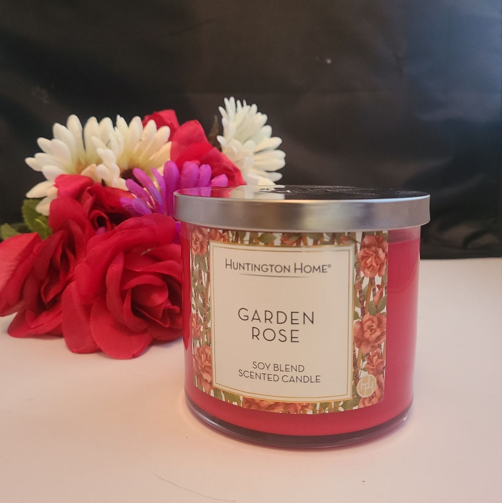 Brand New Garden Rose 3 Wick Candle